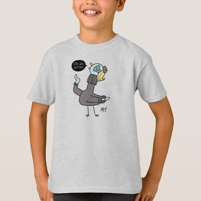 Die Taube, die ich bin ein Künstlerin Kids Ash T - T-Shirt (Vorderseite)