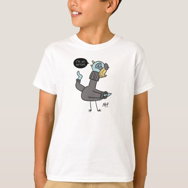 Die Taube Ich bin ein Künstler Kids White T - Shir T-Shirt (Vorderseite)