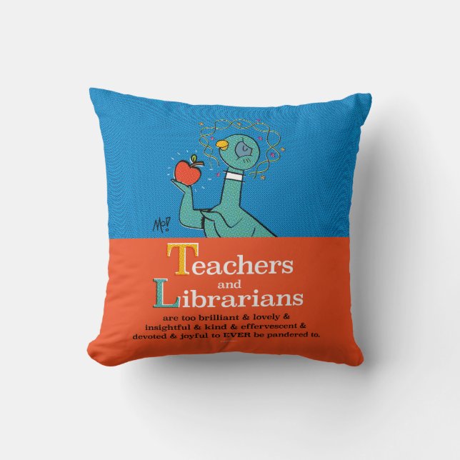 Die Taubenlehrer und die Librarier werfen Kissen (Vorderseite)