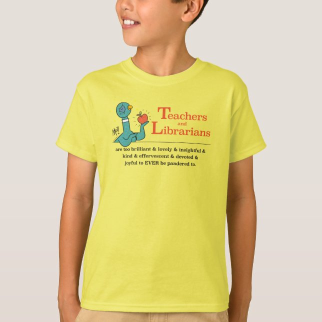 Die Taubenlehrer und Librarier Kinder gelb T-Shirt (Vorderseite)