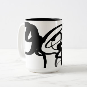 Die Taucher: Abstrakt Schwarz und Weiß Zweifarbige Tasse