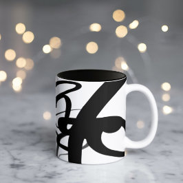 Die Taucher: Abstrakt Schwarz und Weiß Zweifarbige Tasse