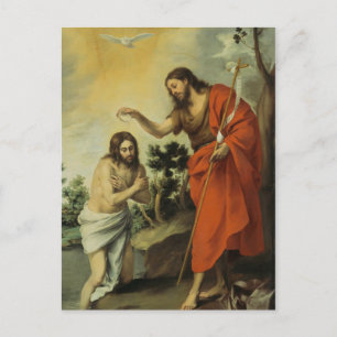 Die Taufe Christi durch Bartolome Esteban Murillo Postkarte