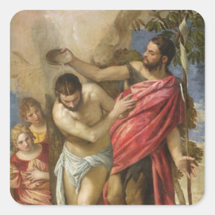 Die Taufe Christi Quadratischer Aufkleber