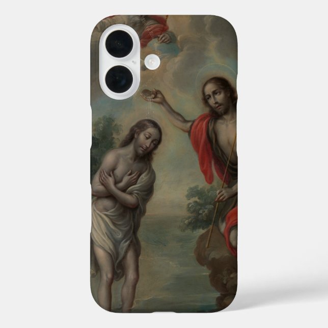 Die Taufe Christi von Nicolás Enríquez iPhone 16 Hülle (Rückseite)