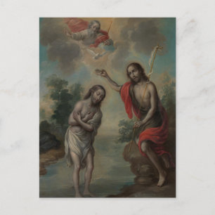 Die Taufe Christi von Nicolás Enríquez Postkarte