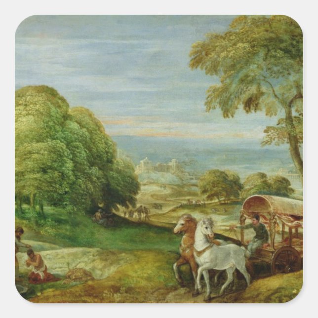 Die Taufe der äthiopischen Eunuch Quadratischer Aufkleber (Vorderseite)