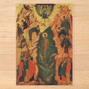 Die Taufe Jesu Christi byzantinische Ikone Acryleinladungen