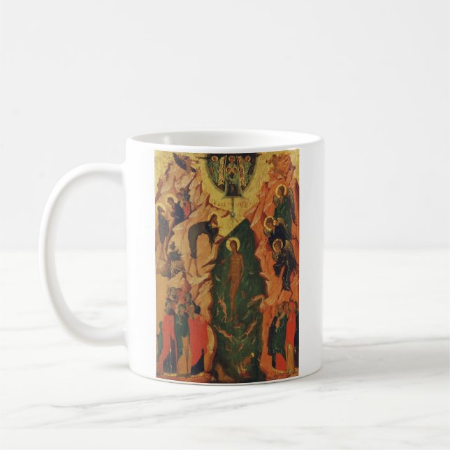 Die Taufe Jesu Christi Byzantinische Ikone Kaffeetasse (Links)