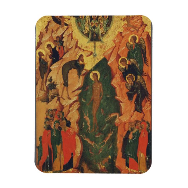 Die Taufe Jesu Christi Byzantinische Ikone Magnet (Vertikal)