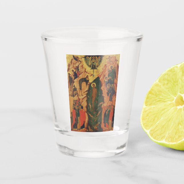 Die Taufe Jesu Christi Byzantinische Ikone Schnapsglas (Vorderseite)