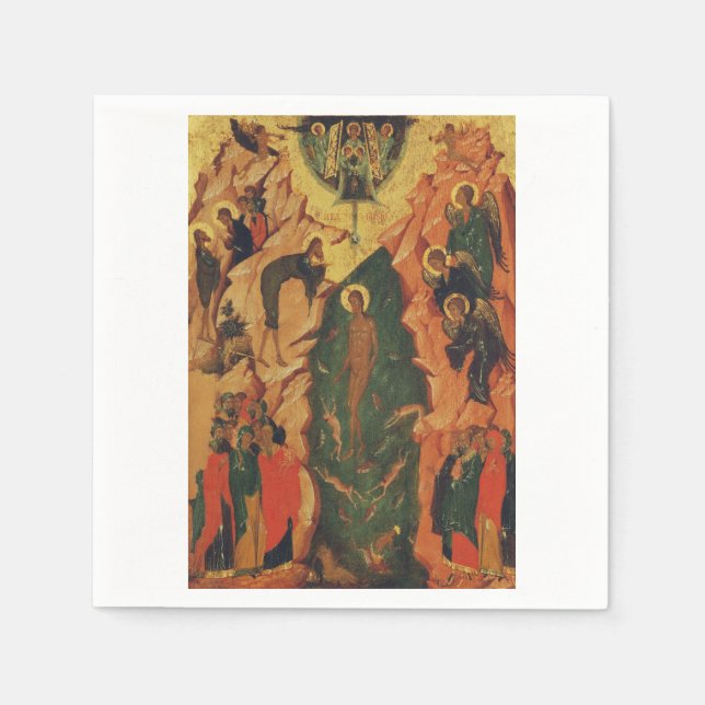 Die Taufe Jesu Christi Byzantinische Ikone Serviette (Vorderseite)