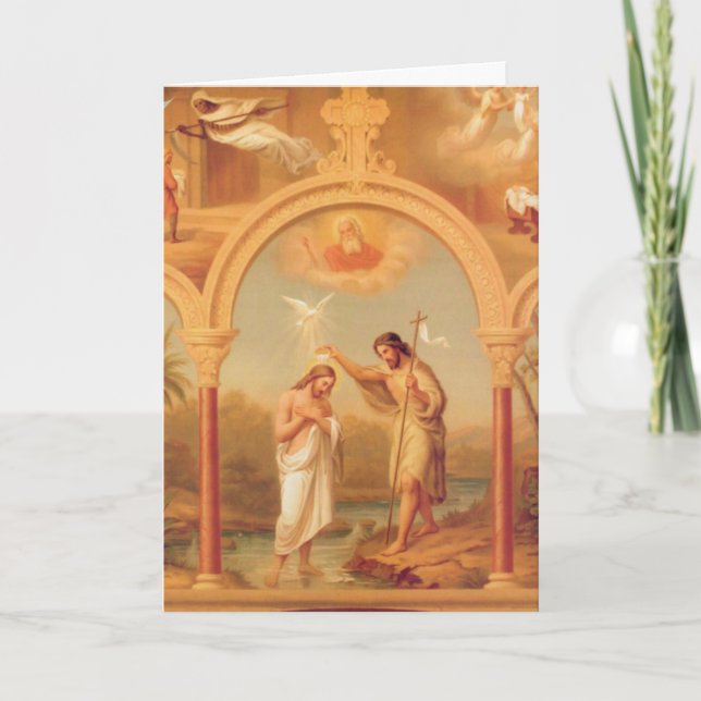 Die Taufe Jesu durch den Heiligen Johannes der Tau Einladung (Vorderseite)