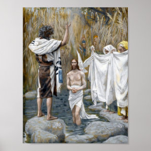 "Die Taufe Jesu" — von James Tissot Poster