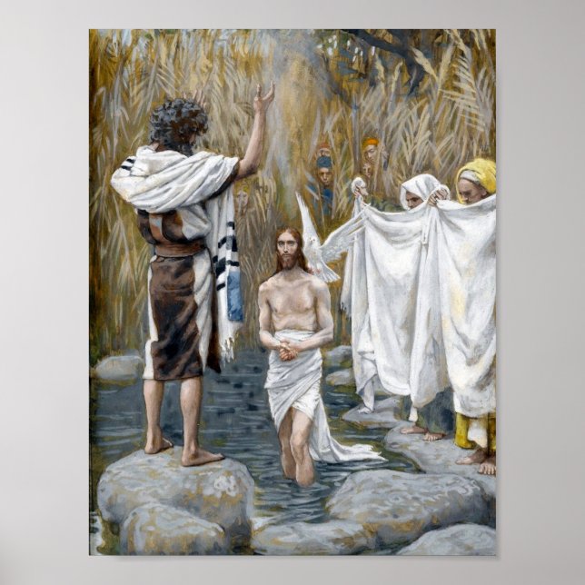 "Die Taufe Jesu" — von James Tissot Poster (Vorne)