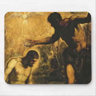 Die Taufe von Christus (Öl auf Leinwand) Mousepad