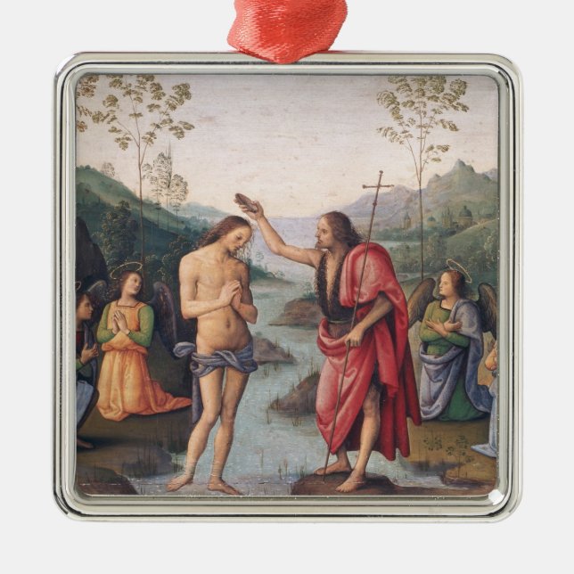 Die Taufe von Christus Silbernes Ornament (Vorne)