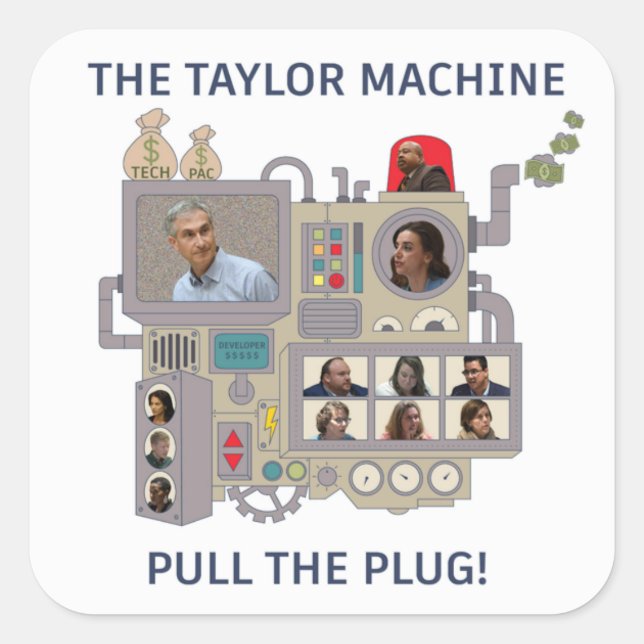 Die Taylor-Maschine Quadratischer Aufkleber (Vorderseite)