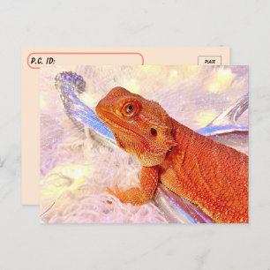 Die Teakholzpause des bärtigen Drachen Postkarte