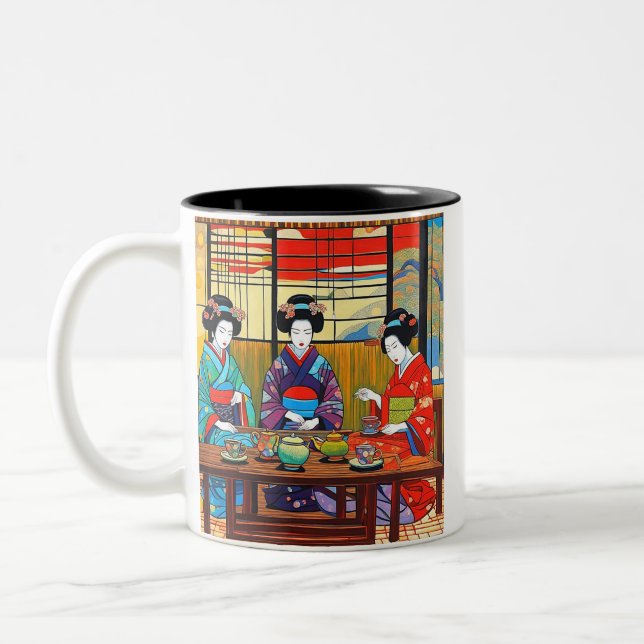 Die Teetrinker Zweifarbige Tasse (Links)