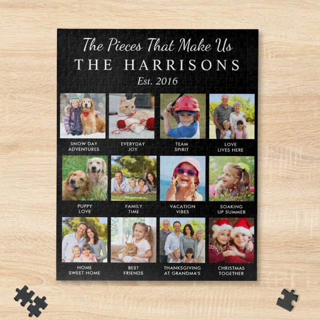 Die Teile, die uns ausmachen Benutzerdefiniertes F (The Pieces That Make Us Custom Family Photo Jigsaw Puzzle)