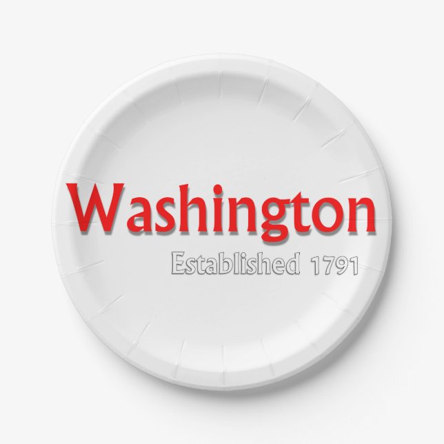 Die Teller der in Washington eingerichteten Themen (Vorderseite)