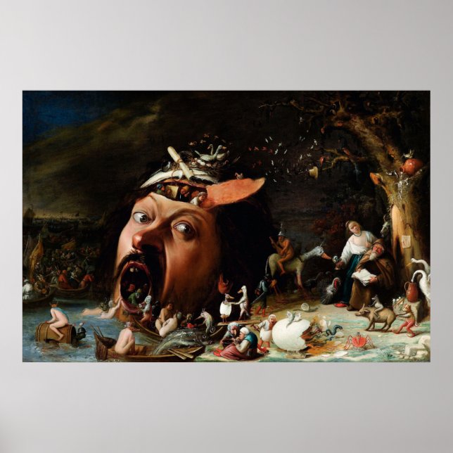 Die Temptation von St. Anthony von Joos van Craesb Poster (Vorne)