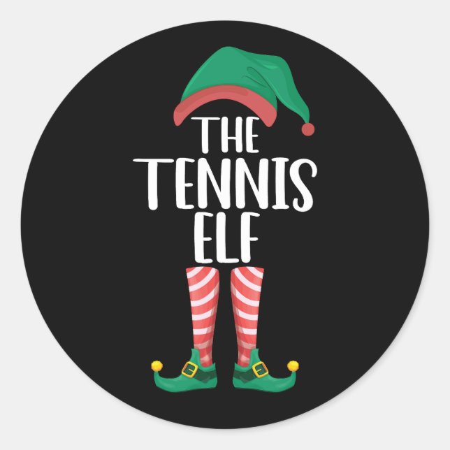 Die Tennis Elf Matching Familiengruppe Weihnachten Runder Aufkleber (Vorderseite)