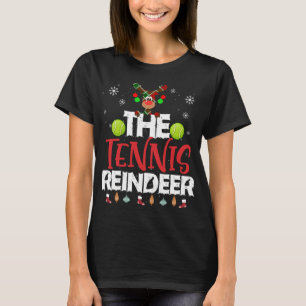 Die Tennis-Rentier-Weihnachtsfamilie Pajama Matchi T-Shirt