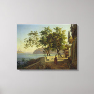 Die Terrasse des Capucins in Sorrent, 1828 Leinwanddruck