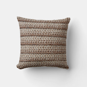 die Textur der schlichten Strickstoffe , braun Kissen