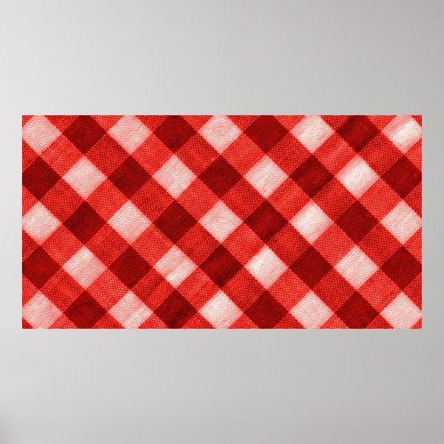 Die Textur des hellen Rotes des Binding Gingham f Poster (Vorne)