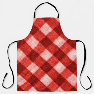 Die Textur des hellen Rotes des Binding Gingham f Schürze