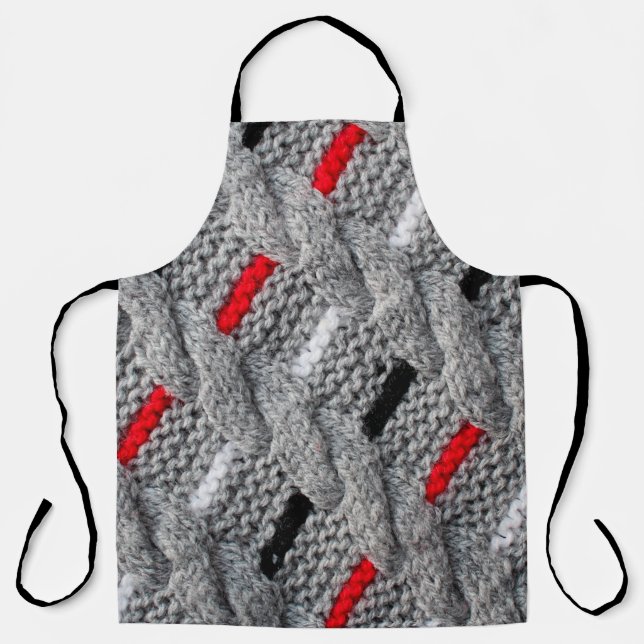 die Textur des Strickstoffes mit gestreiftem p Schürze (Vorderseite)