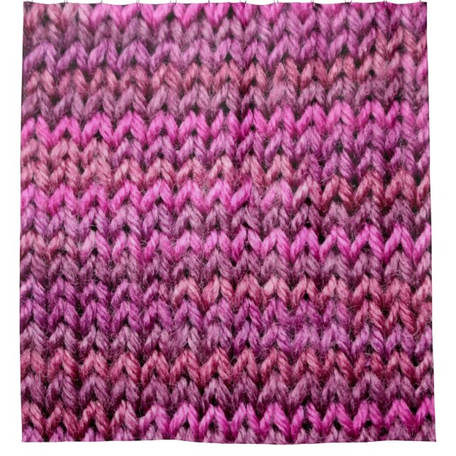 die Textur des Strickstoffes mit gestreiftem Unter Duschvorhang (Vorderseite)