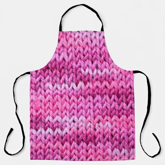 die Textur des Strickstoffes mit gestreiftem Unter Schürze (Vorderseite)