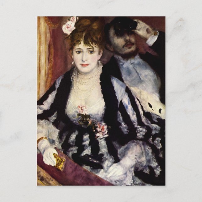 Die Theaterbox von Renoir Impressionist Malerei Postkarte (Vorderseite)