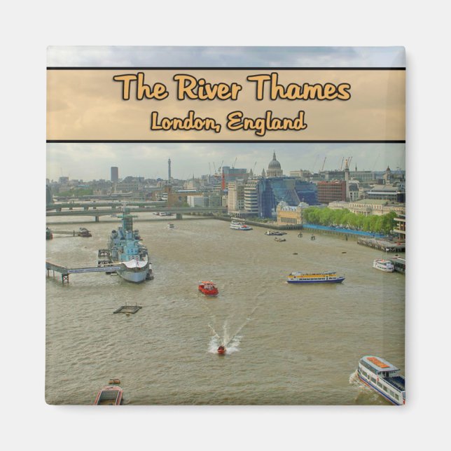 Die Themse London - England Magnet (Vorne)
