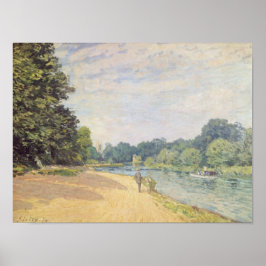 Die Themse mit der Hampton Kirche, 1874 Poster