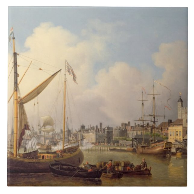 Die Themse und der Tower von London Angenommen auf Fliese (Vorderseite)