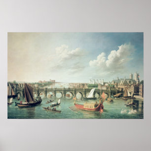 Die Themse unter Westminster-Brücke Poster