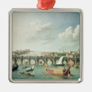 Die Themse unter Westminster-Brücke Silbernes Ornament