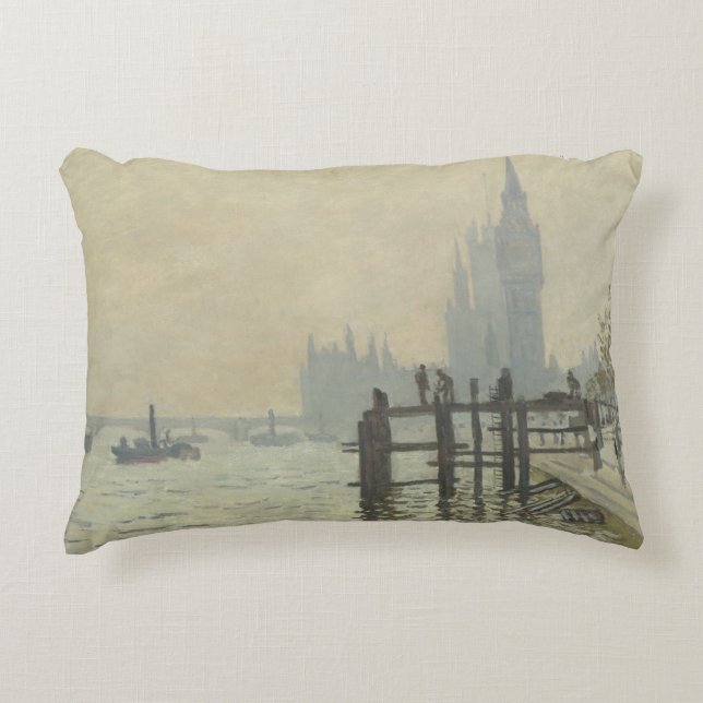 Die Themse unter Westminster von Claude Monet Dekokissen (Vorderseite)