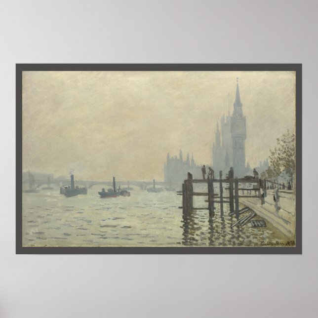 Die Themse unter Westminster von Claude Monet Poster (Vorne)