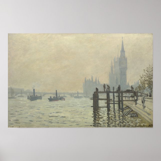 Die Themse unter Westminster von Claude Monet Poster (Vorne)