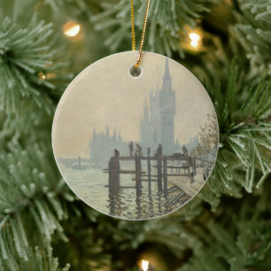 Die Themse unterhalb von Westminster von Claude Mo Keramik Ornament