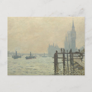 Die Themse unterhalb von Westminster von Claude Mo Postkarte