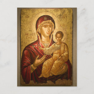 Die Theotokos und der Kindergott Postkarte