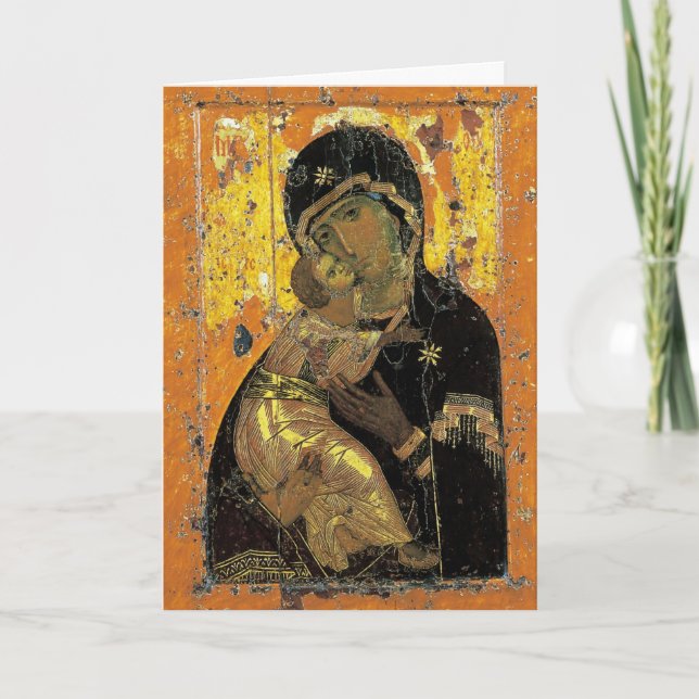 Die Theotokos von Wladimir Pascha Ostergruß Karte (Vorderseite)