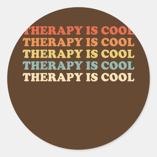 Die Therapie ist Cool ästhetische Trendy Mental He Runder Aufkleber (Vorderseite)